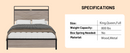 Bed frame king size, wooden platform bed frame with storage LED light headboard and 2 USB, no noise, no spring mattress required and simple assembly tools, large underbed storage, Antique Grey