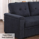 85Inch Dark Gray Reversible Sleeper Sectional Sofa