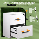 2 Drawer White Wood Lateral File Cabinet With Lock For Office Or Home Use Fits Any Desk