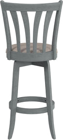 Bar Height Swivel Stool 30 Inch Blue Wire Brush Finish