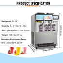 24L Commercial Double Cylinder Stainless Steel Slushy Machine With Touchscreen (SAK64125)