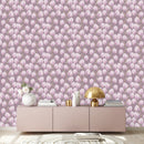 Voguish Pink Wallpaper with Pink Flowers Fashionable
