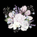 Stylish Dark Wallpaper with Gentle Flowers Chic