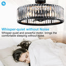 26" Henslee Modern DC Motor Reversible Crystal Fandelier Ceiling Fan with Lighting
