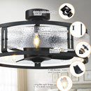 25" Modern DC Motor Downrod Mount Reversible Fandelier Ceiling Fan with Lighting and Remote Control