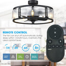 25" Modern DC Motor Downrod Mount Reversible Fandelier Ceiling Fan with Lighting and Remote Control