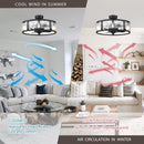 25" Modern DC Motor Downrod Mount Reversible Fandelier Ceiling Fan with Lighting and Remote Control