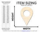 Unfinished Wood Map Pin Shape | DIY Craft Cutout | up to 46" DIY