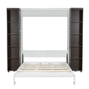 Queen Murphy Bed Wall Bed with Storage Doors, Espresso