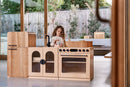 Oak Fluted Sink – Montessori Wooden Play Kitchen