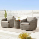 Outdoor Rattan Bistro Set With Comfortable Removable Cushions