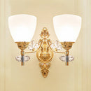 DecorBites™ Modernist Glass Cone Wall Mount Light with Crystal Accent - Gold Finish