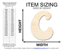 Unfinished Wood Groovy C Font Shape | DIY Craft Cutout | up to 46" DIY