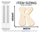 Unfinished Wood Groovy K Font Shape | DIY Craft Cutout | up to 46" DIY