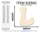 Unfinished Wood Groovy L Font Shape | DIY Craft Cutout | up to 46" DIY
