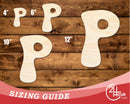 Unfinished Wood Groovy P Font Shape | DIY Craft Cutout | up to 46" DIY