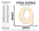 Unfinished Wood Groovy Q Font Shape | DIY Craft Cutout | up to 46" DIY