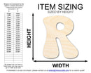 Unfinished Wood Groovy R Font Shape | DIY Craft Cutout | up to 46" DIY