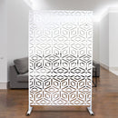 Outdoor & Indoor Privacy Screen Metal Privacy Screen 76' H×48' W, Freestanding Decorative Privacy Screen for Deck Balcony Patio, Privacy Fence Panels for Outside Lawn Garden PS115 WHITE