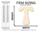 Unfinished Wood Groovy T Font Shape | DIY Craft Cutout | up to 46" DIY