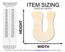 Unfinished Wood Groovy U Font Shape | DIY Craft Cutout | up to 46" DIY