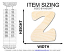 Unfinished Wood Groovy Z Font Shape | DIY Craft Cutout | up to 46" DIY