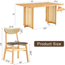 Table and chair set, ancient style solid wood dining table, imitation rattan table legs, beautiful simple solid wood dining chairation