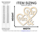 Unfinished Wood Mr. and Mrs. Hearts Shape | DIY Craft Cutout | up to 46" DIY