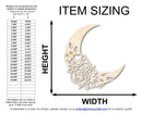 Unfinished Wood Floral Moon Shape | JGrondz | DIY Craft Cutout | up to 46" DIY |