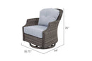 Tenaya 3-Piece Wicker Sofa Set with Swivel Rocking Chairs
