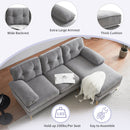 82.6' Modern Sectional Sofas Couches Velvet L Shaped Couches for Living Room, Bedroom(Old SKU:SG000980AAE), Light Grey