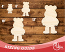 Unfinished Wood Grumpy Cartoon Bear Shape - Craft - up to 46" DIY