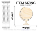 Unfinished Wood Globe Shape - Craft - up to 46" DIY