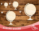 Unfinished Wood Globe Shape - Craft - up to 46" DIY