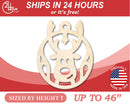 Unfinished Wood Reindeer Head Ornament Shape - Craft - up to 46" DIY