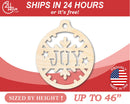Unfinished Wood Joy Ornament Shape - Craft - up to 46" DIY