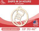 Unfinished Wood Stocking Ornament Shape - Craft - up to 46" DIY