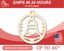 Unfinished Wood Bell Ornament Shape - Craft - up to 46" DIY