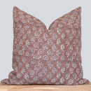 Kay Floral Block Printed Pillow Cover | Rust