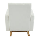Accent Rocking Chair with Pillow, Ultimate Comfort for Your Home, Teddy Velvet, Cream White