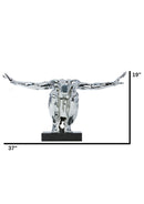 Large Saluting Man Resin Sculpture // Chrome