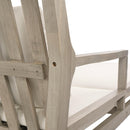 Outdoor Daybed, Patio Daybed with Four Pillows, Wooden Outdoor Bed with Curved Armrests for Poolside, Backyard, Garden