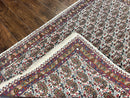 Persian Rug 4x6, Mashad Kashmar Rug, Boteh Paisley Design, Allover Repeated Pattern, Ivory Hand Knotted Vintage Semi Antique Persian Oriental Carpet