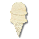 Unfinished Wood Etched Double Stack Ice Cream Shape | Paint By Line Crafts | up to 30" DIY
