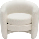 Modern Curved Back Upholstered Accent Chair, Soft Cozy Boucle Fabric, Comfortable Plush Seating, No Assembly Required, Versatile Style for Living Room/Reading Room/Bedroom, Ivory