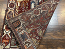 Antique Persian Shiraz Pictorial Rug 3.6 x 5, Persian Tribal Rug, Handmade, Lions, Highly Unique Collectible Small Persian Carpet, Maroon, Wool