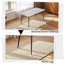 Dining Table with Sintered Stone Tabletop and Metal Legs, 63' Rectangular Modern Kitchen & Dining Room Table With 4 Dining Chairs