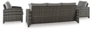 Oasis Court - Sofa, Chairs, Table Set (Set of 4) - Gray