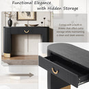 Mirod Modern Console Table with Vertical Ribbed Design, Compact Storage with Functional Drawer