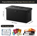 Storage Ottoman Bench 30 Inches Black Storage Lock Pro